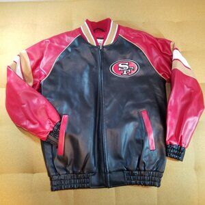 San Francisco 49ers Faux Leather Jacket - Mens Medium (SFN0015)